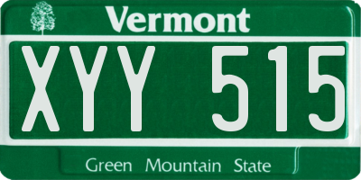 VT license plate XYY515