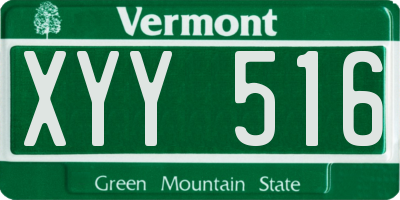 VT license plate XYY516
