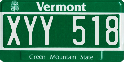 VT license plate XYY518