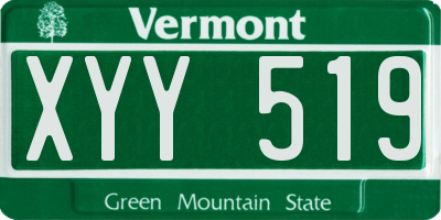 VT license plate XYY519