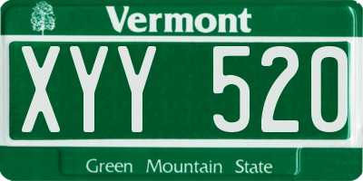 VT license plate XYY520