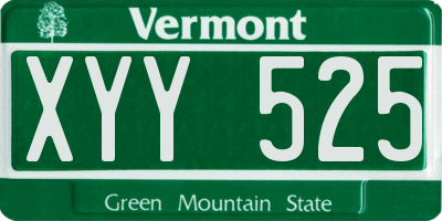 VT license plate XYY525