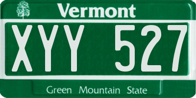 VT license plate XYY527