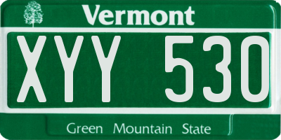 VT license plate XYY530