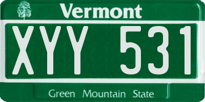 VT license plate XYY531