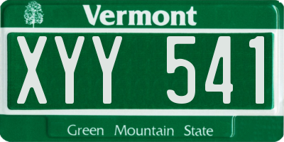 VT license plate XYY541