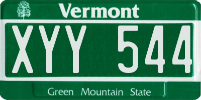 VT license plate XYY544