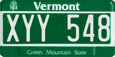 VT license plate XYY548