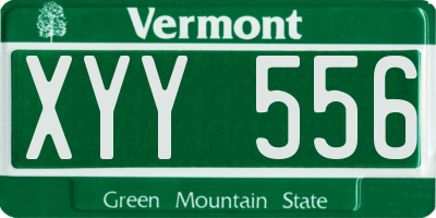 VT license plate XYY556
