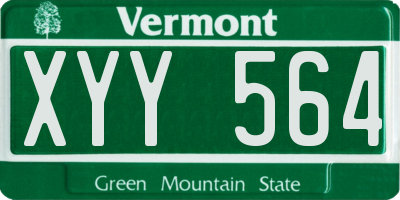 VT license plate XYY564