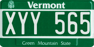 VT license plate XYY565