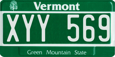 VT license plate XYY569