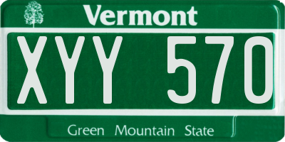 VT license plate XYY570