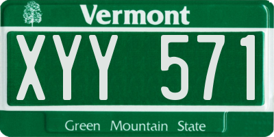 VT license plate XYY571