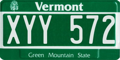 VT license plate XYY572