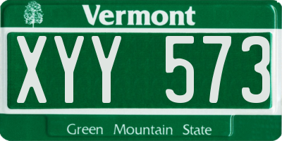 VT license plate XYY573