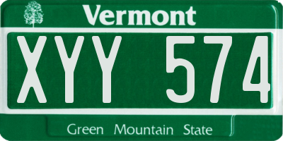 VT license plate XYY574