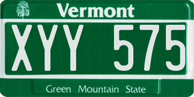 VT license plate XYY575