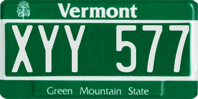 VT license plate XYY577