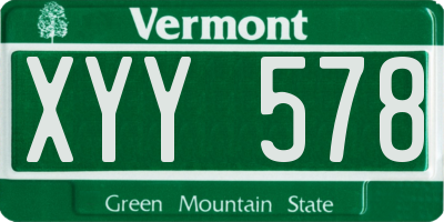 VT license plate XYY578