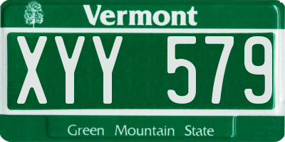 VT license plate XYY579