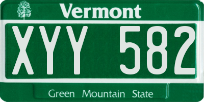 VT license plate XYY582
