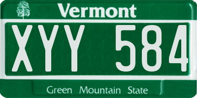 VT license plate XYY584