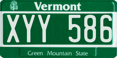VT license plate XYY586