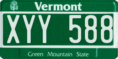 VT license plate XYY588