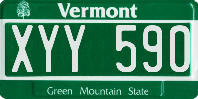 VT license plate XYY590