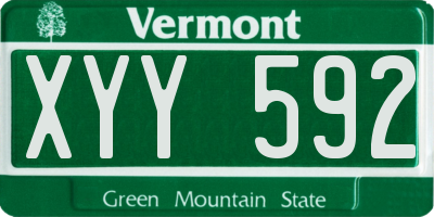 VT license plate XYY592