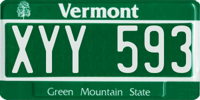 VT license plate XYY593