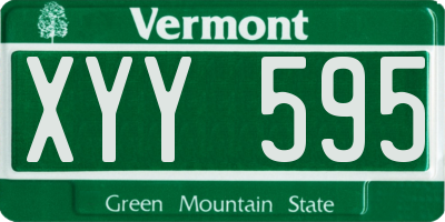 VT license plate XYY595