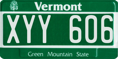 VT license plate XYY606