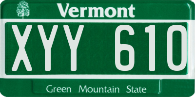 VT license plate XYY610
