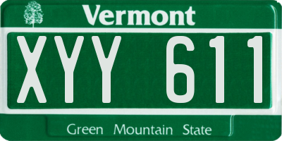 VT license plate XYY611