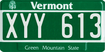 VT license plate XYY613