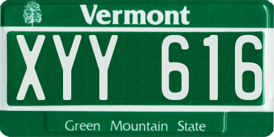 VT license plate XYY616