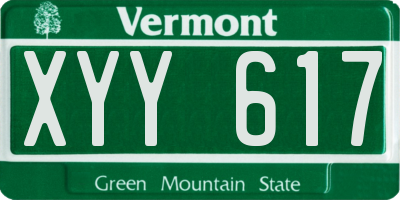 VT license plate XYY617