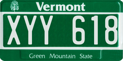 VT license plate XYY618