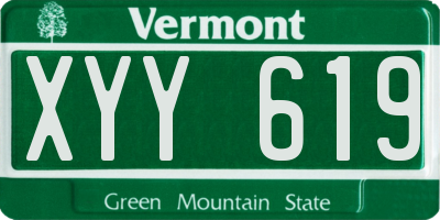 VT license plate XYY619
