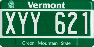 VT license plate XYY621