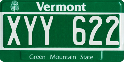 VT license plate XYY622