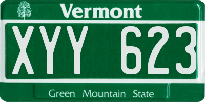 VT license plate XYY623