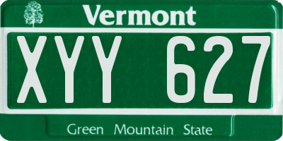 VT license plate XYY627