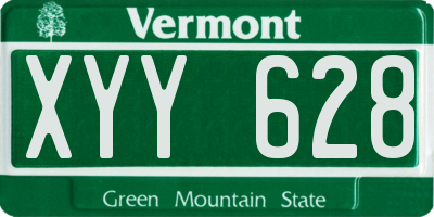 VT license plate XYY628