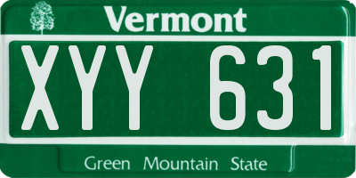 VT license plate XYY631