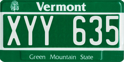 VT license plate XYY635