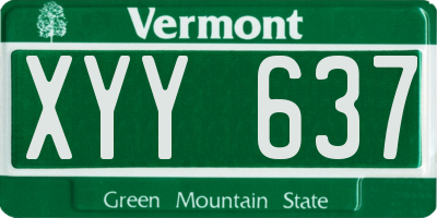 VT license plate XYY637