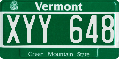 VT license plate XYY648